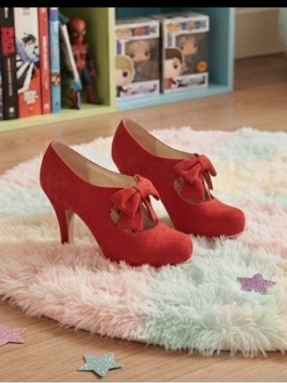 Lola Ramona Red Suede Bow High Heels👠- Women Shoes